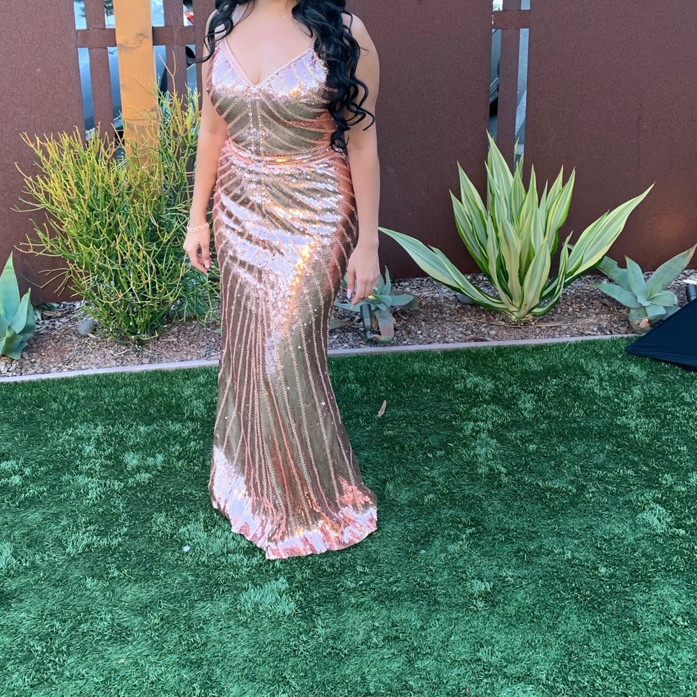 Rose Gold sequin gown PROM